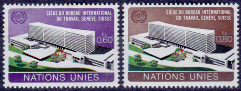 UN GENEVA 1974, 11 Jan. NEW ILO BUILDING, set, MNH, CV +/-R 30.00 view scan