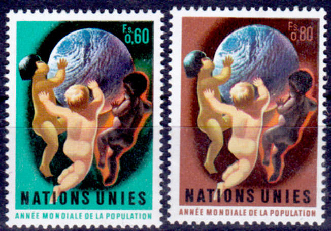 UN GENEVA 1974, 18 Oct. WORLD POPULATION, set, MNH, CV +/-R 45.00 view scan