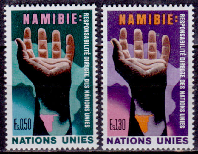 UN GENEVA 1975, 22 Sept. RESPONSIBILITY FOR NAMIBIA, set, MNH, CV +/-R 40.00 view scan