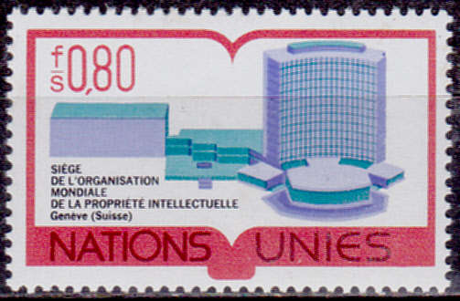 UN GENEVA 1977, 11 March. ORGANISATION PROTECTION COPYRIGHT, single, MNH, CV +/-R 20.00 view scan