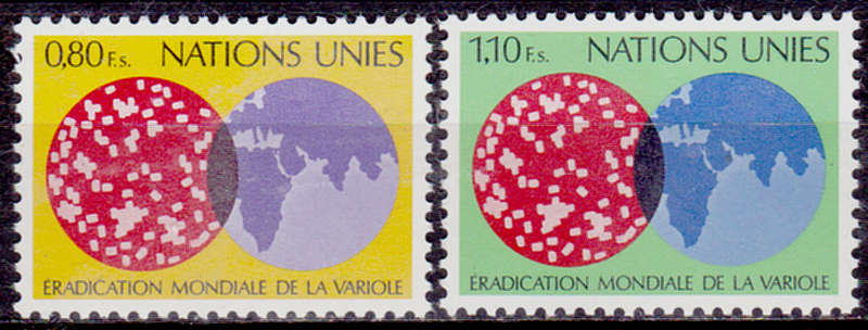 UN GENEVA 1978, 31 March. EXTERMINATION OF SMALLPOX, set, MNH, CV +/-R 45.00 view scan