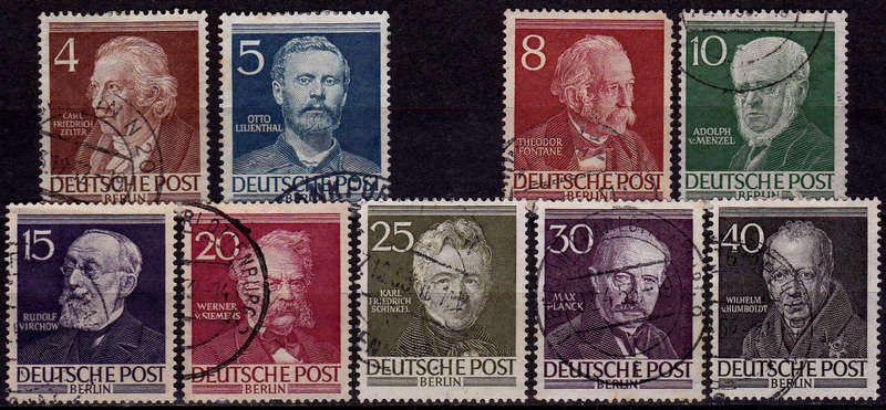 GERMANY BERLIN 1952. FAMOUS MEN FROM BERLIN, short set, UH, CV +/-R 800.00 view scans