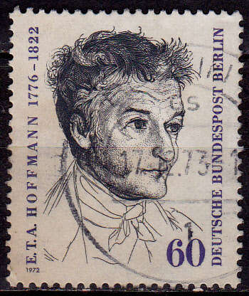 GERMANY BERLIN 1972, 18 May. 150th ANNIV DEATH ETA HOFFMANN, single, UH, CV +/-R 20.00 view scans