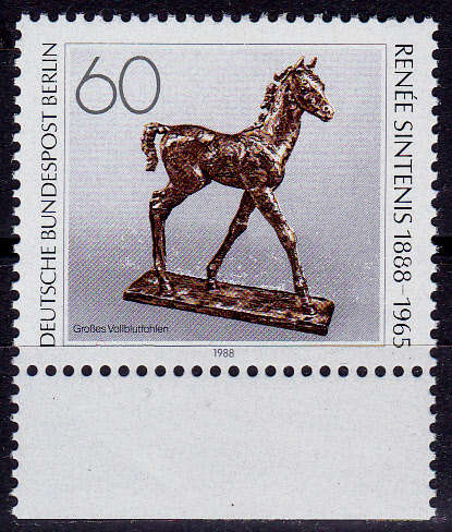 GERMANY BERLIN 1988, 18 Feb. 100th ANNIV BIRTH R SINTENIS, single, MNH, CV +/-R 15.00 view scans