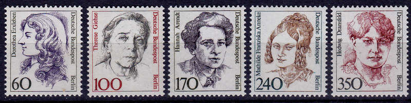 GERMANY BERLIN 1988, 10 Nov. FAMOUS WOMEN, set, MNH, CV +/-R 285.00 view scans