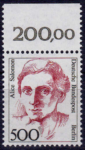 GERMANY BERLIN 1989, 12 Jan. FAMOUS WOMEN, single, MNH, CV +/-R 205.00 view scans