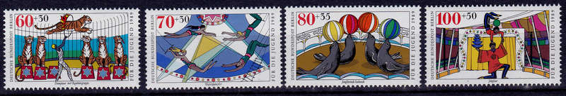 GERMANY BERLIN 1989, 20 April. YOUTH WELFARE CIRCUS, set, MNH, CV +/-R 190.00 view scans