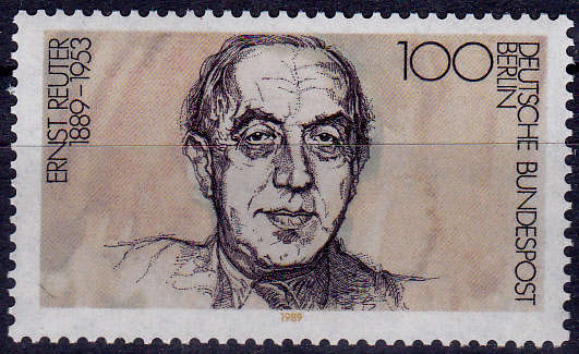 GERMANY BERLIN 1989, 13 July. 100th ANNIV BIRTH E REUTER, single, MNH, CV +/-R 30.00 view scans