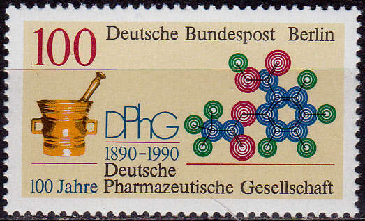 GERMANY BERLIN 1990, 9 Aug. 100th ANNIV PHARMACEUTICAL, single, MNH, CV +/-R 70.00 view scans