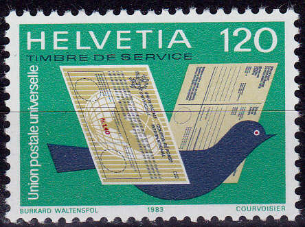 SWITZERLAND UPU 1983, 16 Sept. UPU INSCRIPTION, single, MNH, CV +/-R 20.00 view scans