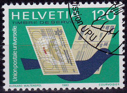 SWITZERLAND UPU 1983, 16 Sept. UPU INSCRIPTION, single, CTO, CV +/-R ?? view scans