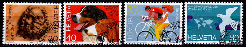 SWITZERLAND 1983, 22 Aug. ANNIVERSARIES, set, CTO, CV +/-R ?? view scans