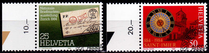 SWITZERLAND 1984, 21 Feb. NABA ZURI 84 ZURICH, set, CTO, CV +/-R ?? view scans