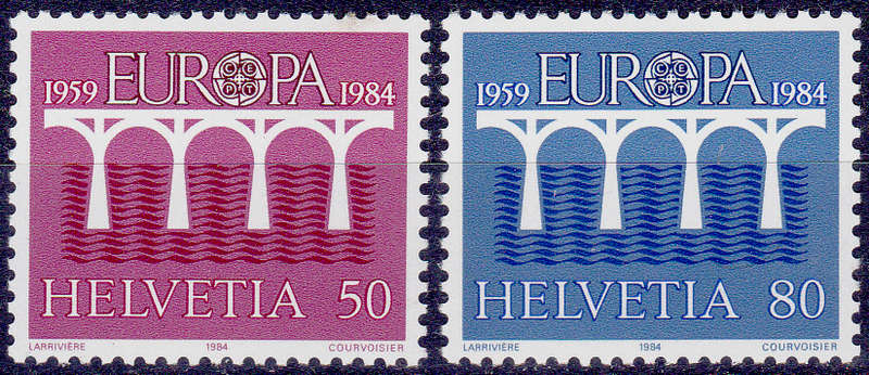 SWITZERLAND 1984, 2 May. EUROPA STAMPS, set, MNH, CV +/-R 35.00 view scans