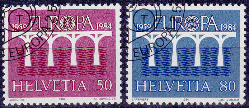 SWITZERLAND 1984, 2 May. EUROPA STAMPS, set, CTO, CV +/-R ?? view scans