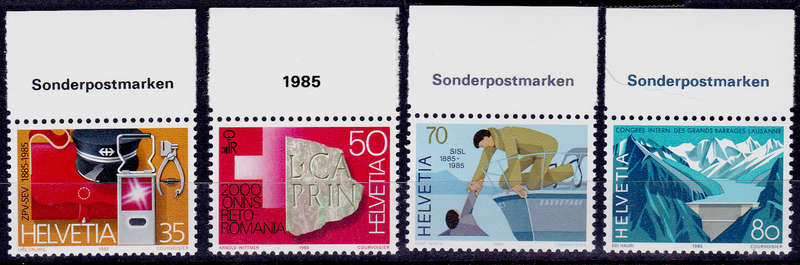 SWITZERLAND 1985, 19 Feb. ANNIVERSARIES, set, MNH, CV +/-R 50.00 view scans