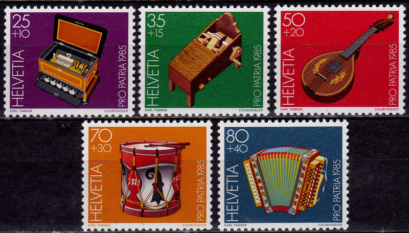 SWITZERLAND 1985, 28 May. PRO PATRIA INSTRUMENTS, set, MNH, CV +/-R 75.00 view scans
