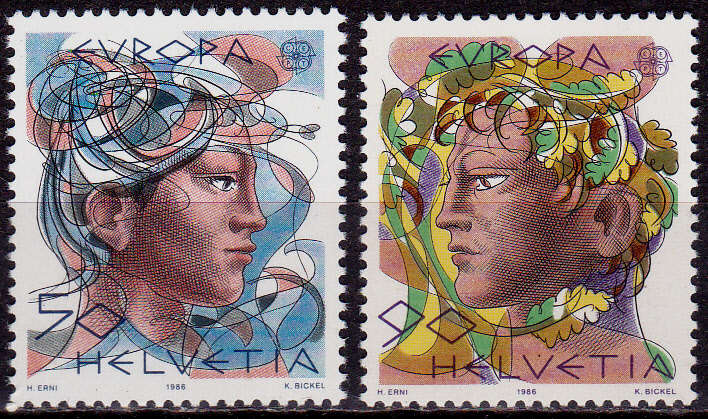 SWITZERLAND 1986, 27 May. EUROPA STAMPS, set, MNH, CV +/-R 40.00 view scans