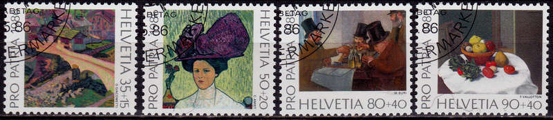 SWITZERLAND 1986, 27 May. PRO PATRIA PAINTINGS, set, CTO, CV +/-R ?? view scans
