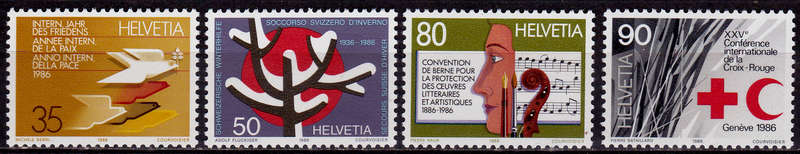 SWITZERLAND 1986, 9 Sept. ANNIVERSARIES, set, MNH, CV +/-R 40.00 view scans