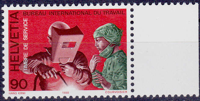 SWITZERLAND ILO 1988, 13 Sept. PEOPLE AT WORK, single, MNH, CV +/-R 20.00 view scans