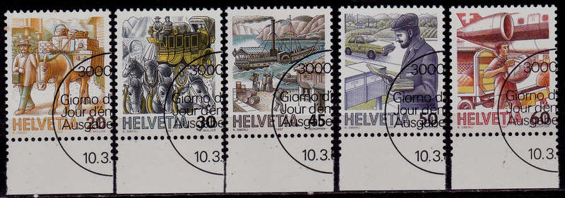 SWITZERLAND 1987, 10 March. DEFINITIVE ISSUES, set, CTO, CV +/-R ?? view scans