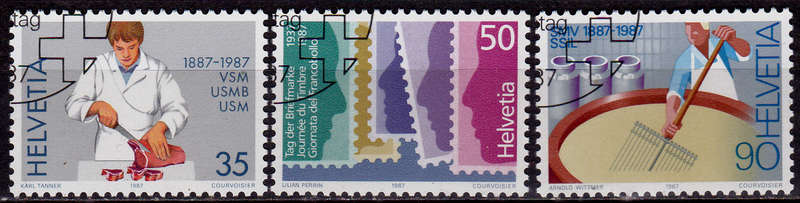SWITZERLAND 1987, 4 Sept. ANNIVERSARIES, set, CTO, CV +/-R ?? view scans