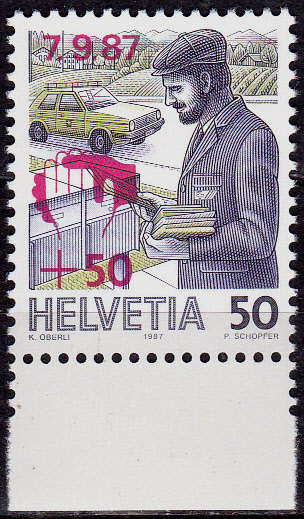 SWITZERLAND 1987, 7 Sept. DEFINITIVE ISSUE, single, MNH, CV +/-R 30.00 view scans