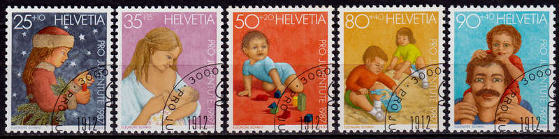 SWITZERLAND 1987, 24 Nov. PRO JUVENTUTE CHILD DEV, set, CTO, CV +/-R ?? view scans