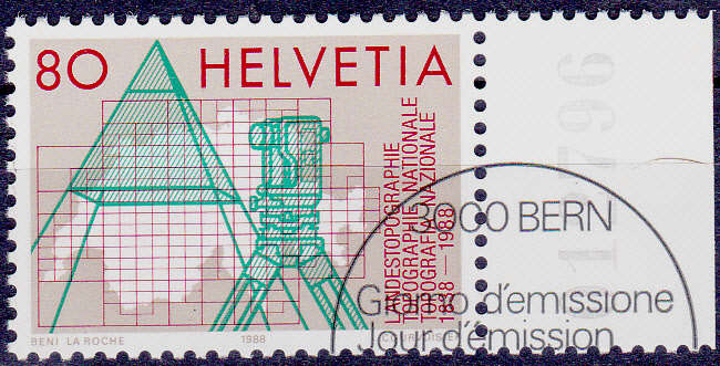 SWITZERLAND 1988, 13 Sept. 150th ANNIV SWISS FED OFFICE, single, CTO, CV +/-R ?? view scans