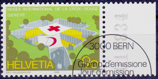 SWITZERLAND 1988, 13 Sept. INTL RED CROSS MUSEUM, single, CTO, CV +/-R ?? view scans