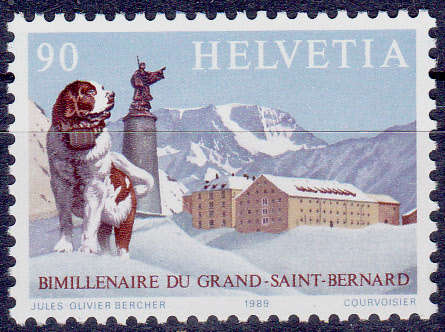 SWITZERLAND 1989, 7 March. GREAT ST BERNARD PASS, single, MNH, CV +/-R 20.00 view scans