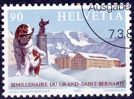 SWITZERLAND 1989, 7 March. GREAT ST BERNARD PASS, single, CTO, CV +/-R ?? view scans