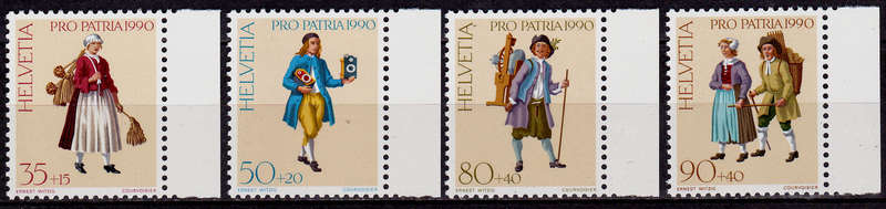 SWITZERLAND 1990, 22 May. PRO PATRIA 700th ANNIV ART CULTURE, set, MNH, CV +/-R 65.00 view scans