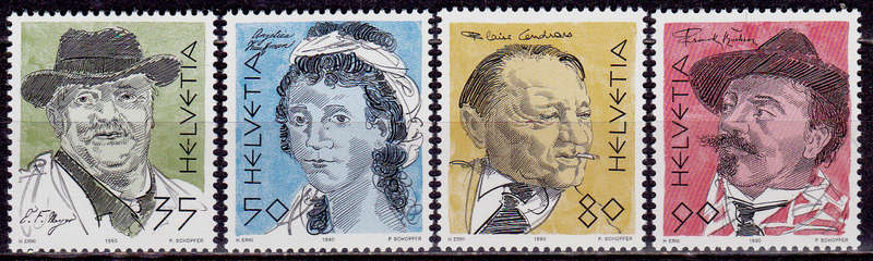 SWITZERLAND 1990, 5 Sept. PORTRAITS, set, MNH, CV +/-R 60.00 view scans