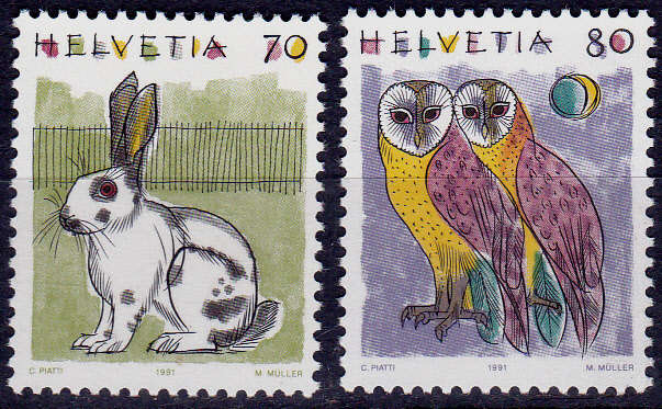 SWITZERLAND 1991, 15 Jan. DEFINITIVE ISSUES, set, MNH, CV +/-R 30.00 view scans
