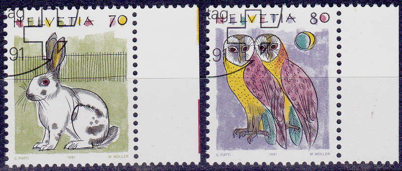 SWITZERLAND 1991, 15 Jan. DEFINITIVE ISSUES, set, CTO, CV +/-R ?? view scans