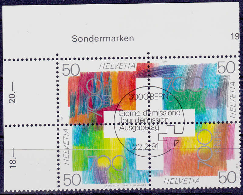 SWITZERLAND 1991, 22 Feb. 700th ANNIV OF CONFEDERATION, block, CTO, CV +/-R ?? view scans