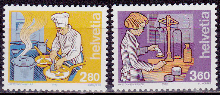 SWITZERLAND 1992, 24 Jan. TRADES, set, MNH, CV +/-R 120.00 view scans