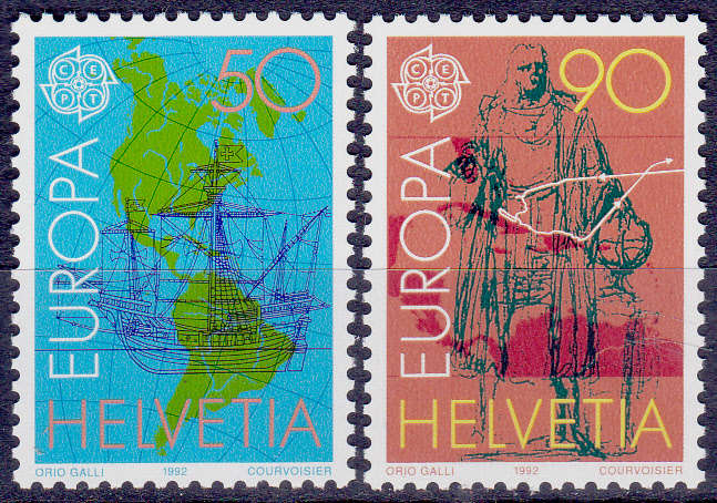 SWITZERLAND 1992, 24 March. EUROPA STAMPS, set, MNH, CV +/-R 55.00 view scans