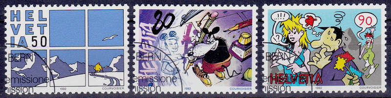 SWITZERLAND 1992, 22 May. COMICS, set, CTO, CV +/-R ?? view scans