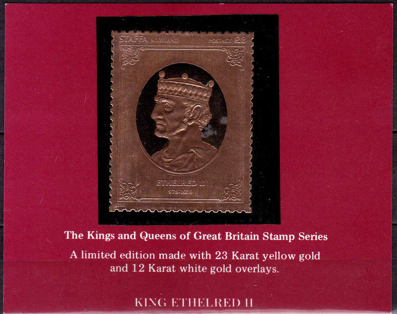 ENGLAND 1977 KINGS and QUEENS GB STAMP SERIES, Gold foil, MNH, CV +/-R ?? view scans