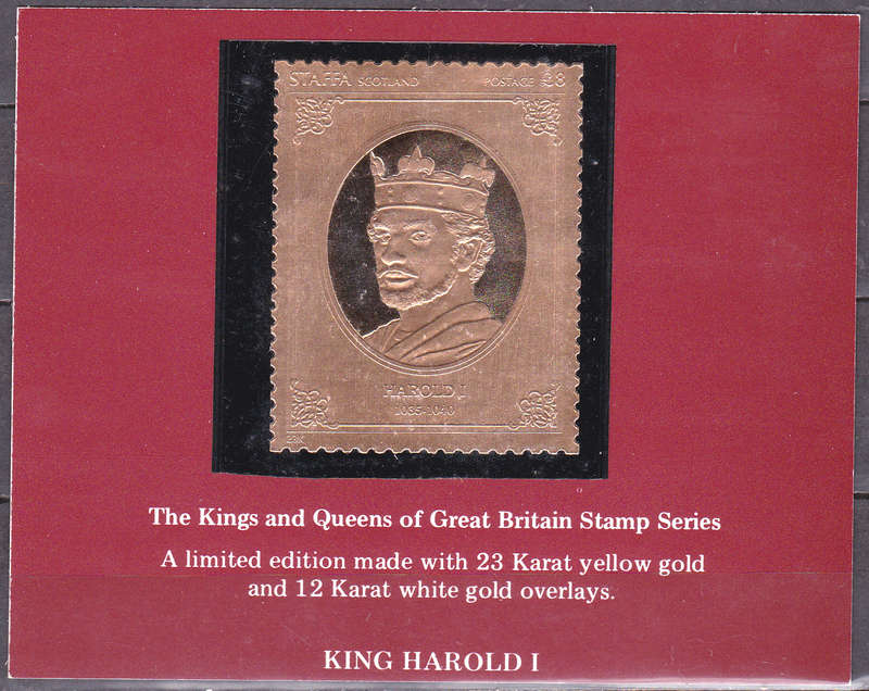 ENGLAND 1977 KINGS and QUEENS GB STAMP SERIES, Gold foil, MNH, CV +/-R ?? view scans