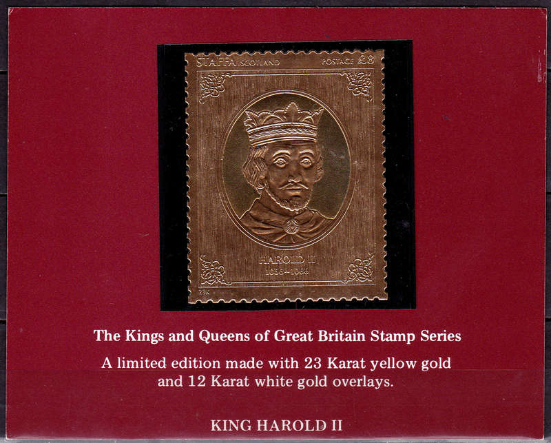 ENGLAND 1977 KINGS and QUEENS GB STAMP SERIES, Gold foil, MNH, CV +/-R ?? view scans