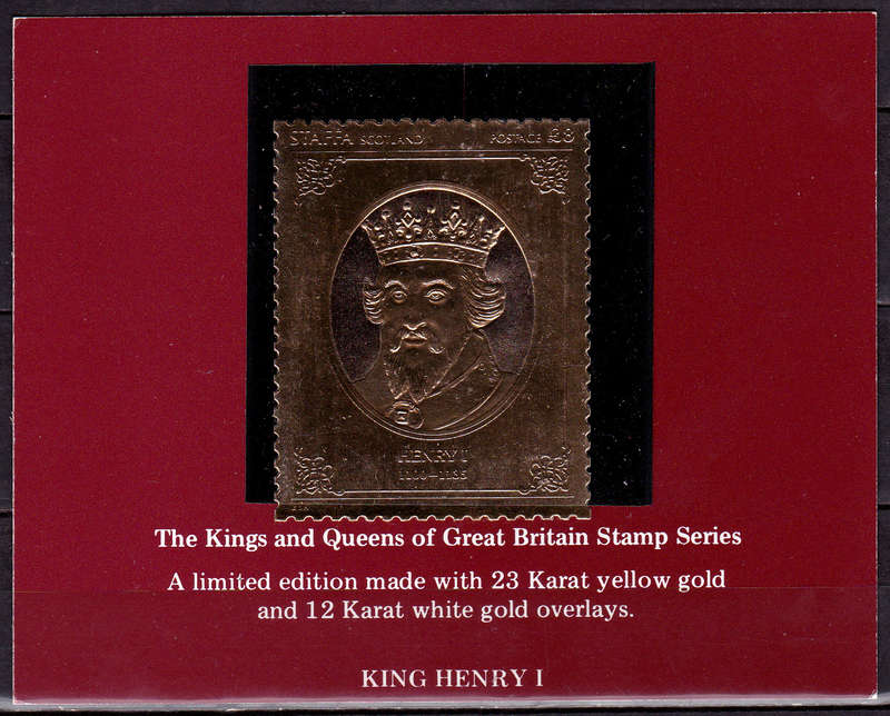 ENGLAND 1977 KINGS and QUEENS GB STAMP SERIES, Gold foil, MNH, CV +/-R ?? view scans