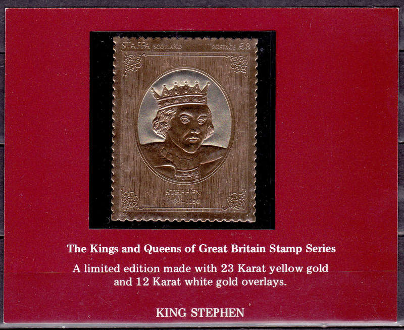ENGLAND 1977 KINGS and QUEENS GB STAMP SERIES, Gold foil, MNH, CV +/-R ?? view scans