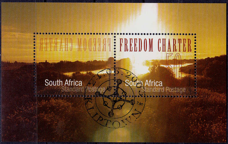 RSA 2005, 24 June. 50th ANNIV OF FREEDOM CHARTER, minisheet, CTO, CV R ?? view scans