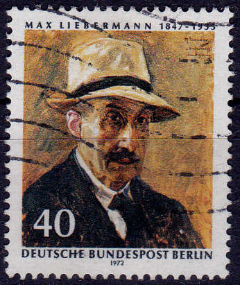 GERMANY BERLIN 1972, 18 July. MEMORIAL M LIEBERMANN, single, UH, CV +/-R 10.00 view scans