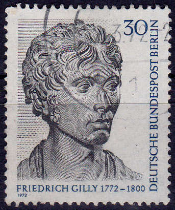 GERMANY BERLIN 1972, 4 Feb. 200th ANNIV BIRTH F GILLY, single, UH, CV +/-R 5.00 view scans