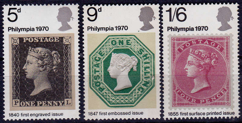 ENGLAND 1970, 18 Sept. PHILYMPIA STAMP EXHIBITION, LONDON, set, MNH, CV +/-R 25.00 view scans